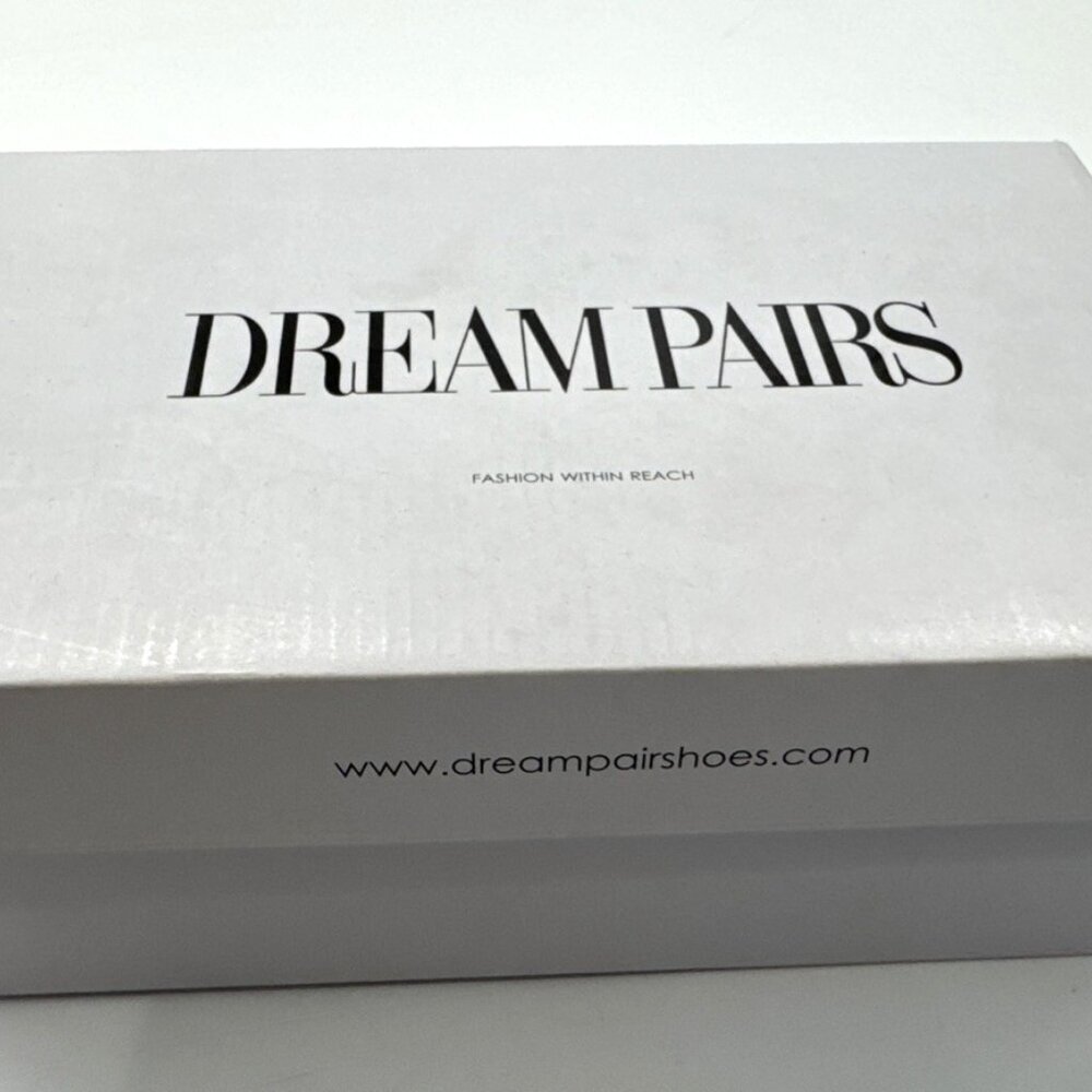 Dream Pairs Chunk Heel Shoes Womens 7.5 Silver Glitter Pumps Open Toe Party NEW - Picture 10 of 10